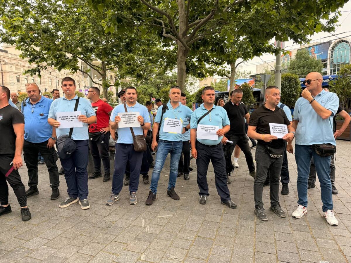 Protest radnika GSP-a  u Beogradu; foto: Mašina
