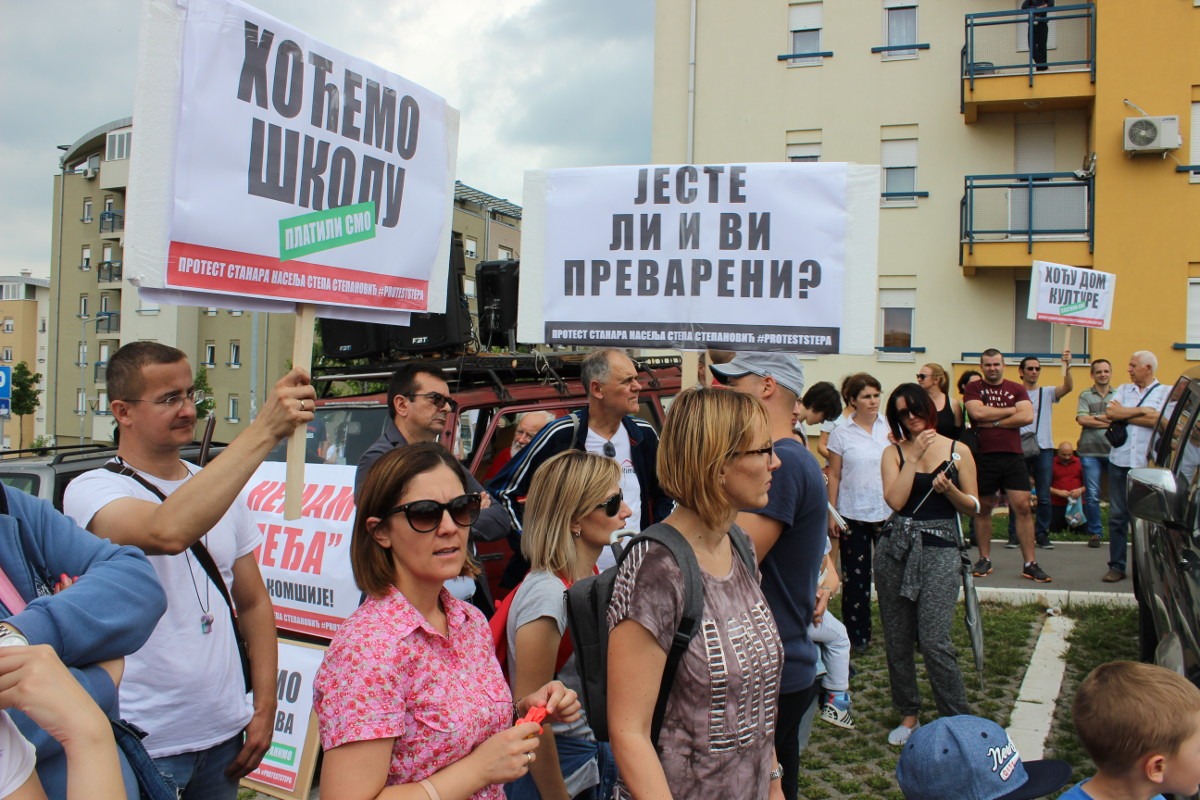 Protest u beogradskom naselju Stepa Stepanović; foto: Mirjana Dragosavljević / Mašina