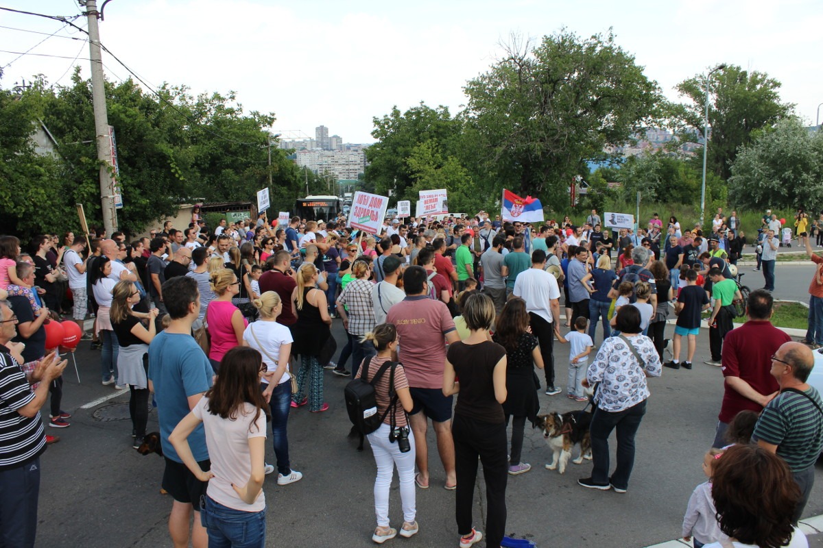 Protest u beogradskom naselju Stepa Stepanovič; foto: Mirjana Dragosavljević / Mašina