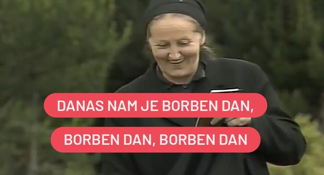 insert iz serije Đekna još nije umrela sa dodatim sloganom