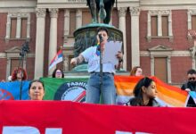 Žene su marširale za antifašizam: Kome je to zasmetalo? Dina, Osmomartovski marš; Foto: Mašina
