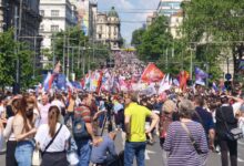 Godinu dana od kada su studenti ujedinili sindikate: Prvi maj nekad i sad Prvomajski protest 2025; Foto: Mašina.