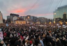 Skup na Slaviji u subotu od 18 časova, okupljanja ranije na više lokacija u Beogradu Protest na Slaviji 15. mart; Foto: Mašina