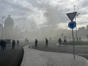 Požar ispred Narodne skupštine