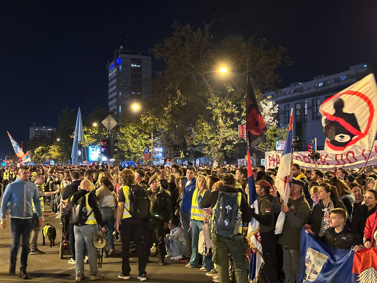 Foto; Godišnjica pada nadstrešnice u Novom Sadu - doček studenata pešaka